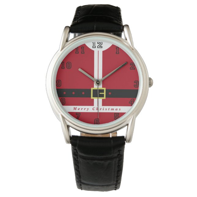 Frohe Weihnachten - Weihnachtsmann Armbanduhr (Vorderseite)
