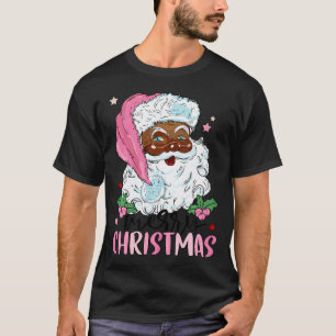 Frohe Weihnachten Weihnachtsmann Black Afro Africa T-Shirt
