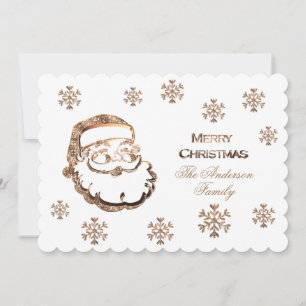 Frohe Weihnachten Weihnachtsmann Elegant Gold Whit