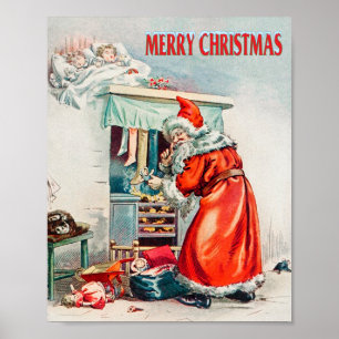 Frohe Weihnachten - Weihnachtsmann-Feiertag Poster