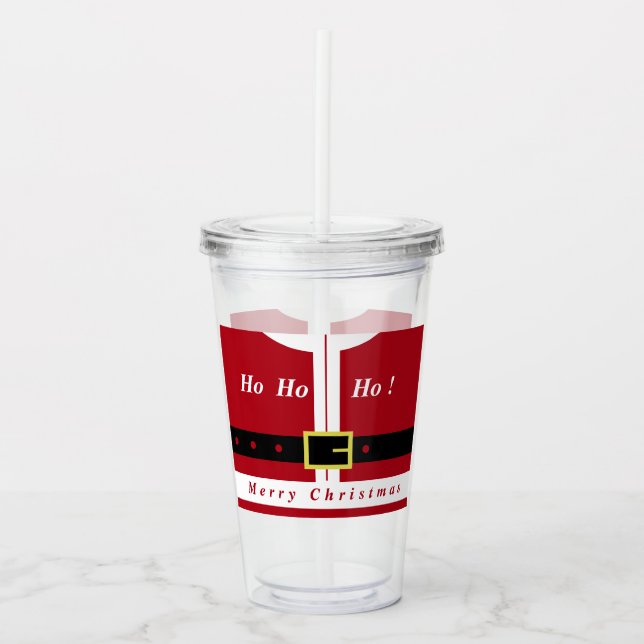 Frohe Weihnachten - Weihnachtsmann - Geschenke für Acryltrinkbecher (Vorderseite)