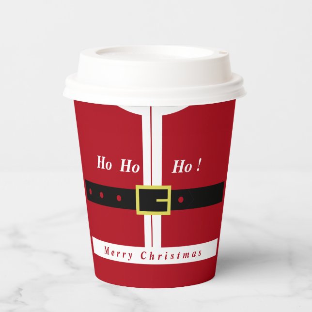 Frohe Weihnachten - Weihnachtsmann - Geschenke für Pappbecher (Vorderseite)