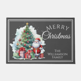 Frohe Weihnachten Weihnachtsmann Gray Fußmatte