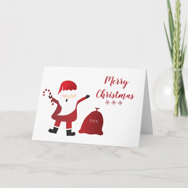 Frohe Weihnachten Weihnachtsmann Ho Ho Ho Candy Ca Karte (Vorderseite)