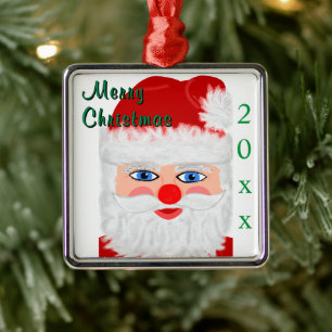 Frohe Weihnachten Weihnachtsmann Jahr Ornament Aus Metall