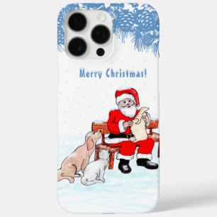 Frohe Weihnachten - Weihnachtsmann mit Katze und H iPhone 16 Pro Max Hülle