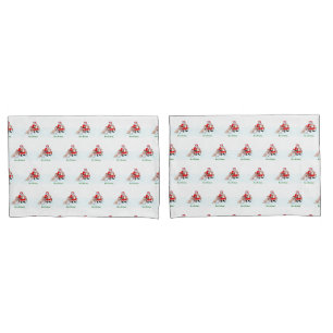 Frohe Weihnachten! Weihnachtsmann mit Katze und Hu Kissenbezug