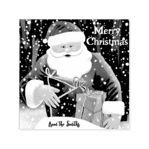 Frohe Weihnachten - Weihnachtsmann Permastempel