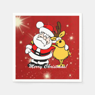 Frohe Weihnachten Weihnachtsmann/Rentier Serviette