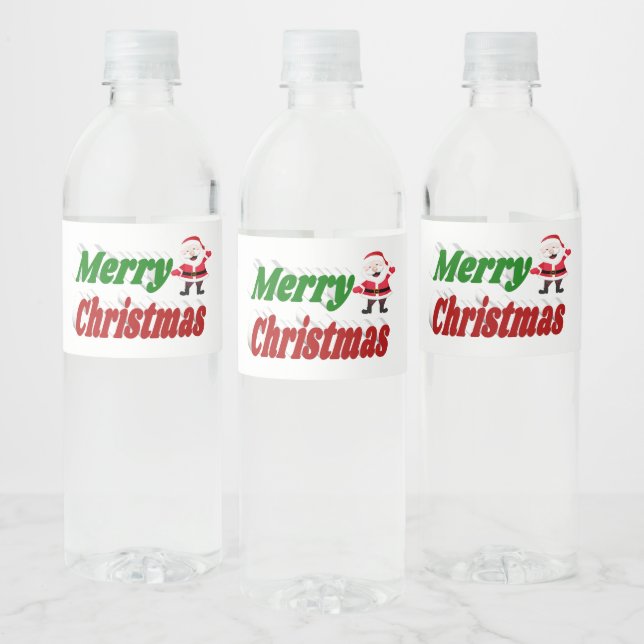 Frohe Weihnachten Weihnachtsmann rot-grüne Typogra (Flaschen)