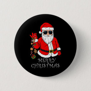 Frohe Weihnachten Weihnachtsmann Spaß Familie Paja Button