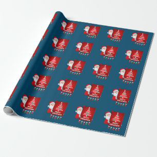 Frohe Weihnachten Weihnachtsmann Tree Stokings X-m Geschenkpapier