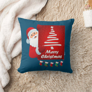 Frohe Weihnachten Weihnachtsmann Tree Stokings X-m Kissen