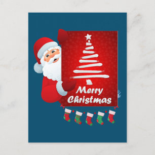 Frohe Weihnachten Weihnachtsmann Tree Stokings X-m Postkarte