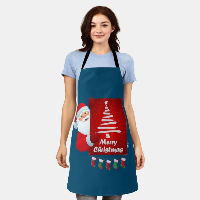 Frohe Weihnachten Weihnachtsmann Tree Stokings X-m Schürze (Getragen)