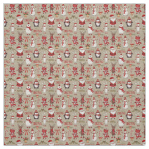 Frohe Weihnachten Weihnachtsmann und Freunde Fabri Stoff