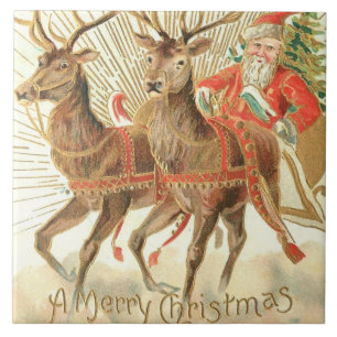 Frohe Weihnachten (Weihnachtsmann und sein Rentier Fliese