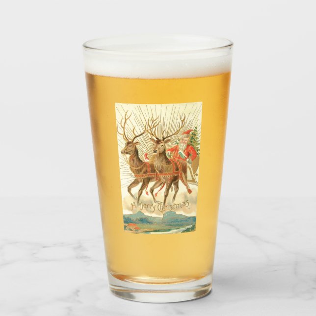 Frohe Weihnachten (Weihnachtsmann und sein Rentier Glas (Vorne (Gefüllt))