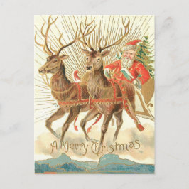 Frohe Weihnachten (Weihnachtsmann und sein Rentier Postkarte