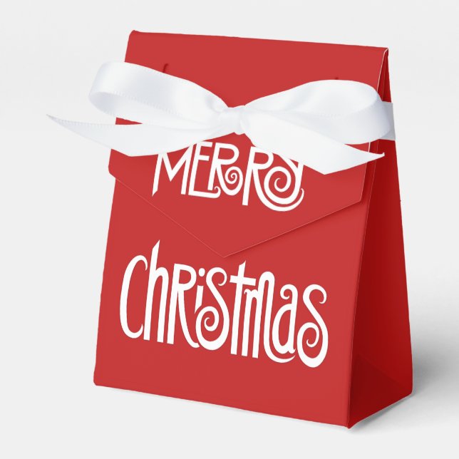 Frohe Weihnachten weiß Geschenkschachtel (Vorderseite)