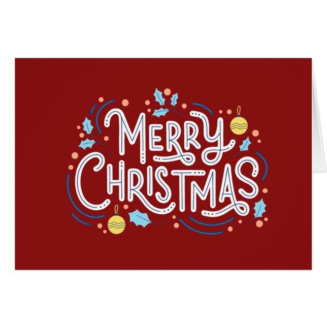 Frohe Weihnachten weiße Schneeflocke (Vorderseite (Horizontal))