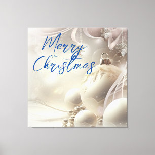 Frohe Weihnachten Weiße Weihnachtsschmuck Leinwanddruck