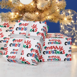 Frohe Weihnachten weißer Hintergrund Nahtlos Geschenkpapier