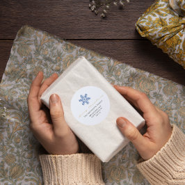 Frohe Weihnachten Weißer Navy Grau UAWG Snowflakes Runder Aufkleber
