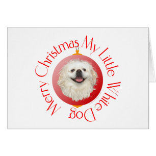 Frohe Weihnachten Weißer Pekinese