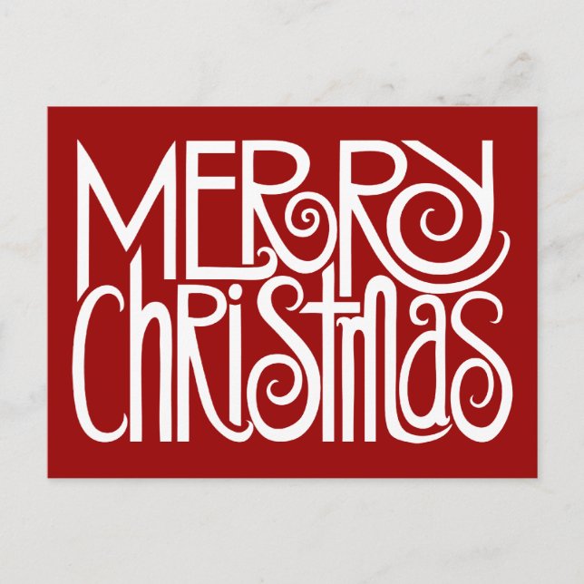 Frohe Weihnachten Weißer Postkarte (Vorderseite)