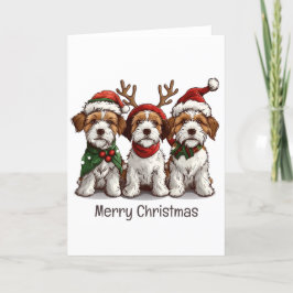 Frohe Weihnachten Welsh Wire Fox Terrier Hunde