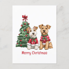 Frohe Weihnachten Welsh Wire Fox Terrier Hunde