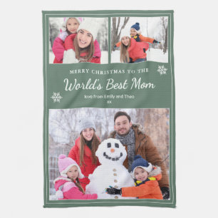 Frohe Weihnachten Weltbeste Mama Fotos Salbeigrün Geschirrtuch
