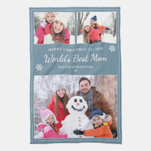 Frohe Weihnachten Weltbeste Mom Fotos Salbei Grün Geschirrtuch