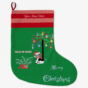Frohe Weihnachten Weltfrieden Weihnachten Strumpf Großer Weihnachtsstrumpf