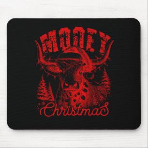 Frohe Weihnachten Western Färse Highland Kuh Santa Mousepad