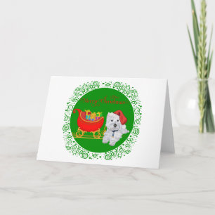 Frohe Weihnachten Westie mit Schlitten