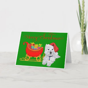 Frohe Weihnachten Westie mit Schlitten