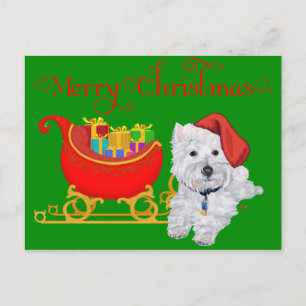 Frohe Weihnachten Westie mit Schlitten