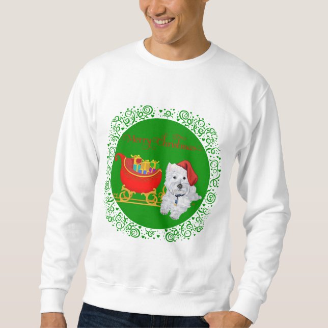 Frohe Weihnachten Westie Sweatshirt (Vorderseite)