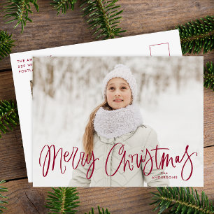Frohe Weihnachten Whimsical Cranberry Script Foto
