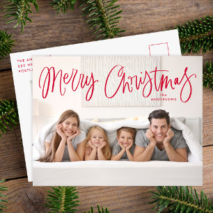 Frohe Weihnachten Whimsical Red Script Foto