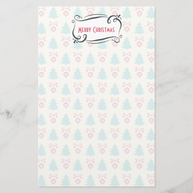 Frohe Weihnachten Whimsical Retro Urlaub Design Briefpapier (Vorderseite)