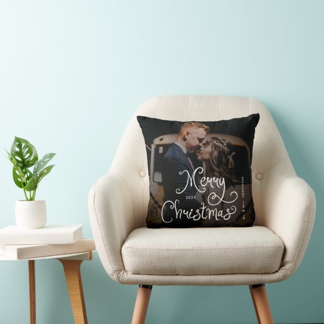 Frohe Weihnachten Whimsical Schrift  Benutzerdefin Kissen (Stuhl )
