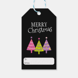 Frohe Weihnachten Whimsikale Bäume Geschenkanhänger