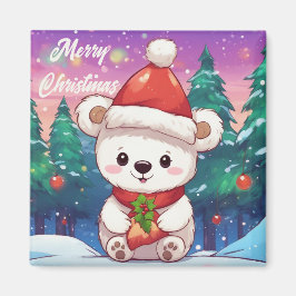 Frohe Weihnachten White Baby Polar Bär Magnet