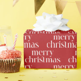 Frohe Weihnachten White Retro Typografie Muster Geschenkpapier