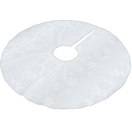 Frohe Weihnachten White Snowflake Satin Polyester Weihnachtsbaumdecke