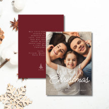 Frohe Weihnachten White Text Overlay Foto Elegant