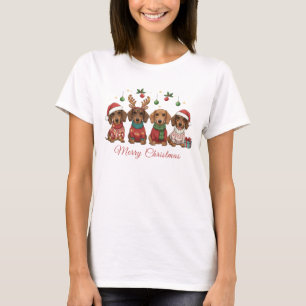 Frohe Weihnachten Wiener Dachshund Feiertag T-Shirt